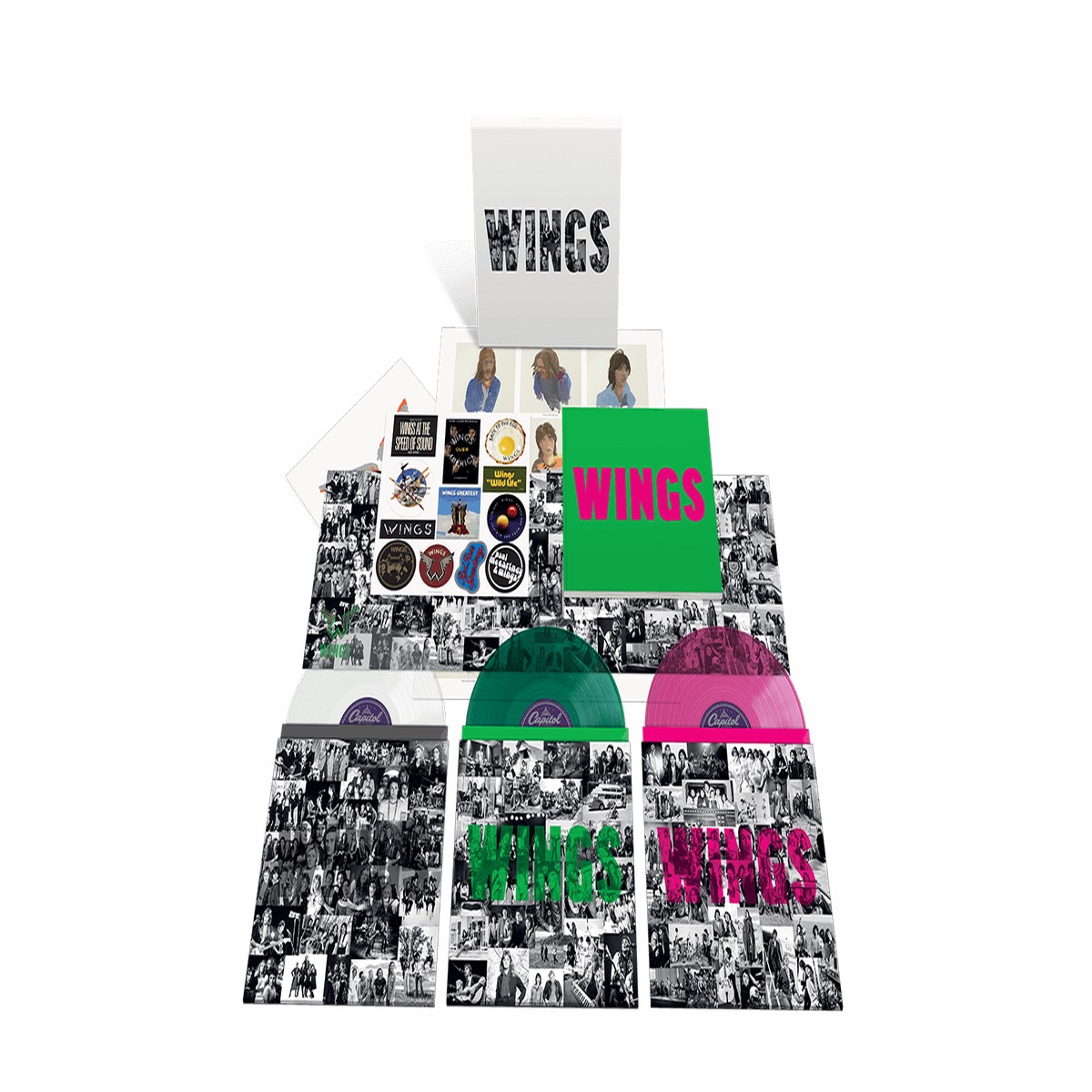 Paul McCartney : WINGS (3LP Translucent Clear, Green & Pink Vinyl) (Exclusive to The Record Hub.com)