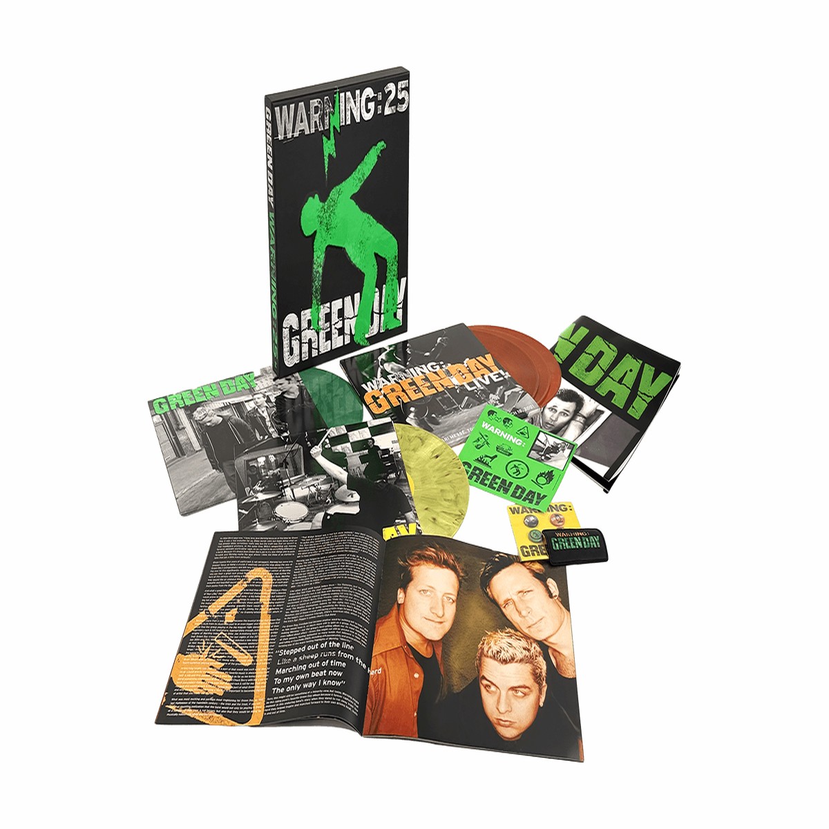 Green Day : Warning (25th Anniversary Edition) [5LP Box Set] (Green Galaxy, Yellow Marble & Orange Galaxy Vinyl)