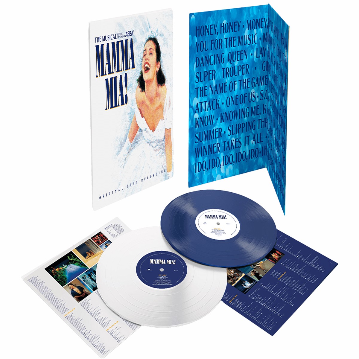 Various Artists : Mamma Mia – Original Cast Recording (Blue * White Vinyl)