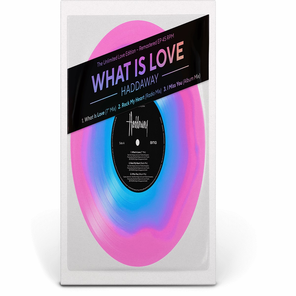 Haddaway : What Is Love – EP (10″) (Pink & Blue Vinyl)