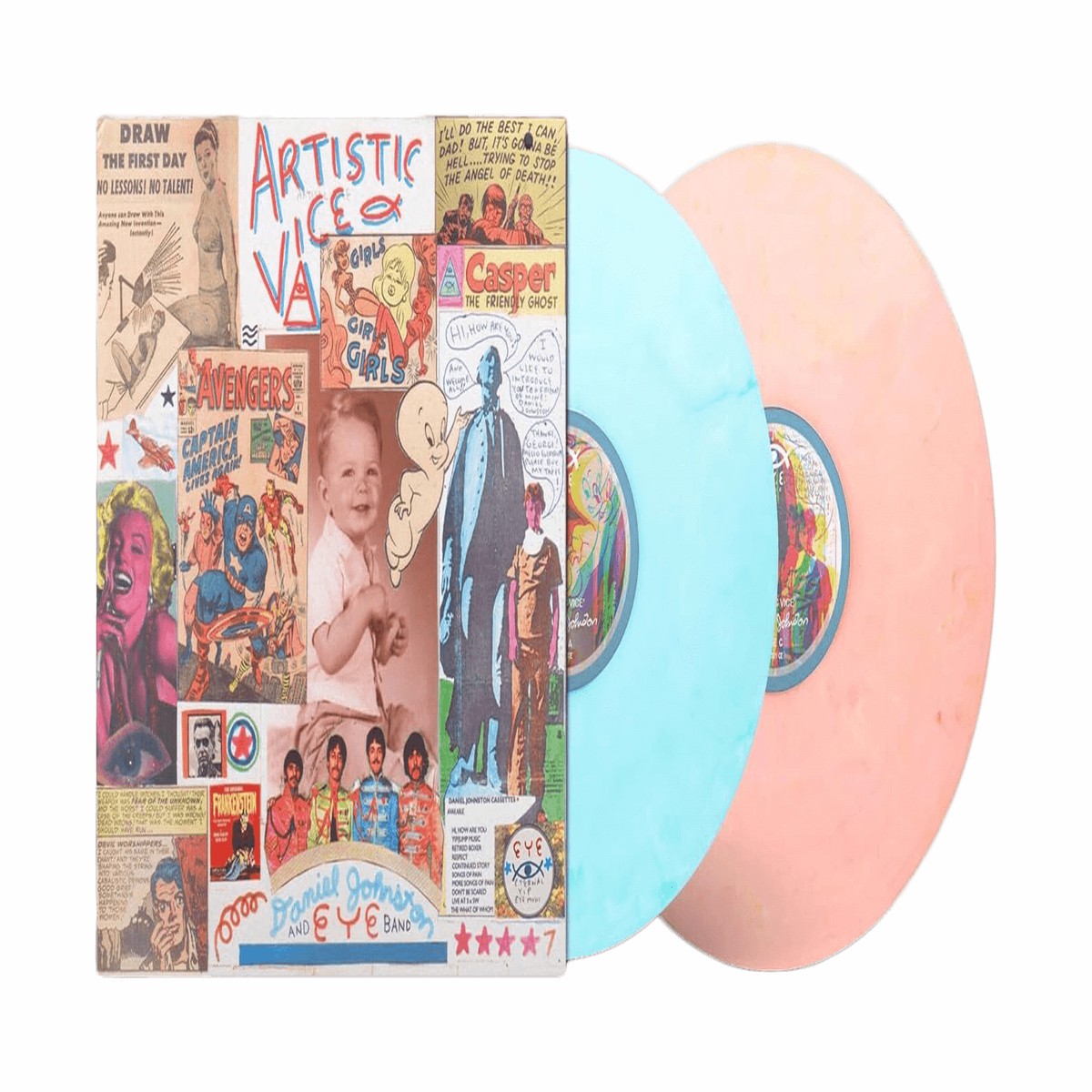 Daniel Johnston : Artistic Vice (Light Blue/ Peach Swirl Vinyl)