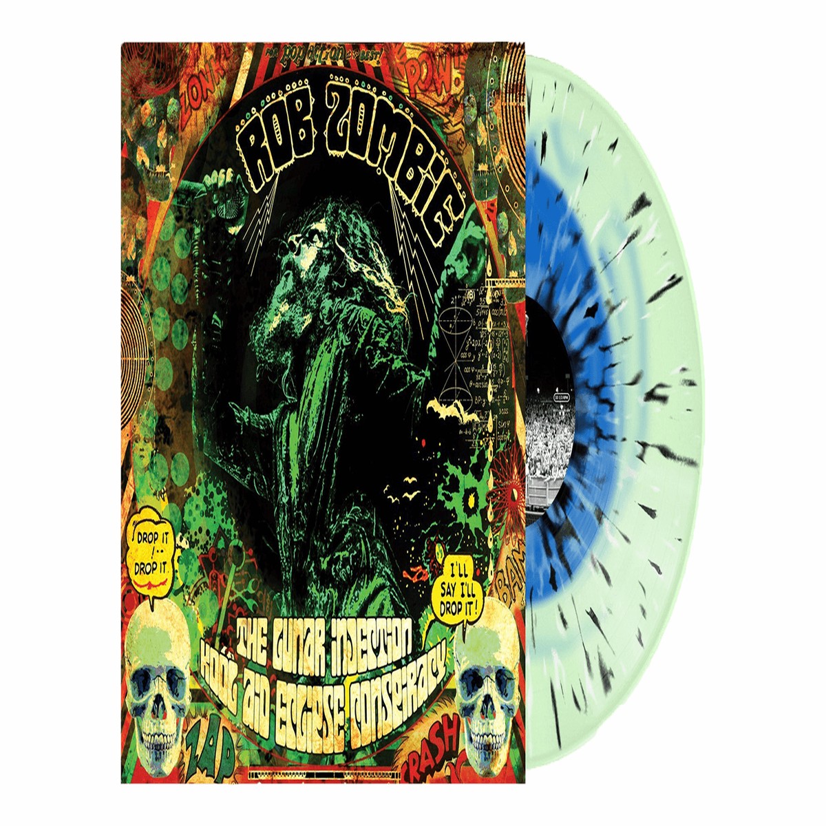 Rob Zombie : The Lunar Injection Kool Aid Eclipse Conspiracy (Blue In Bottle Green with Black and Bone Splatter LP)