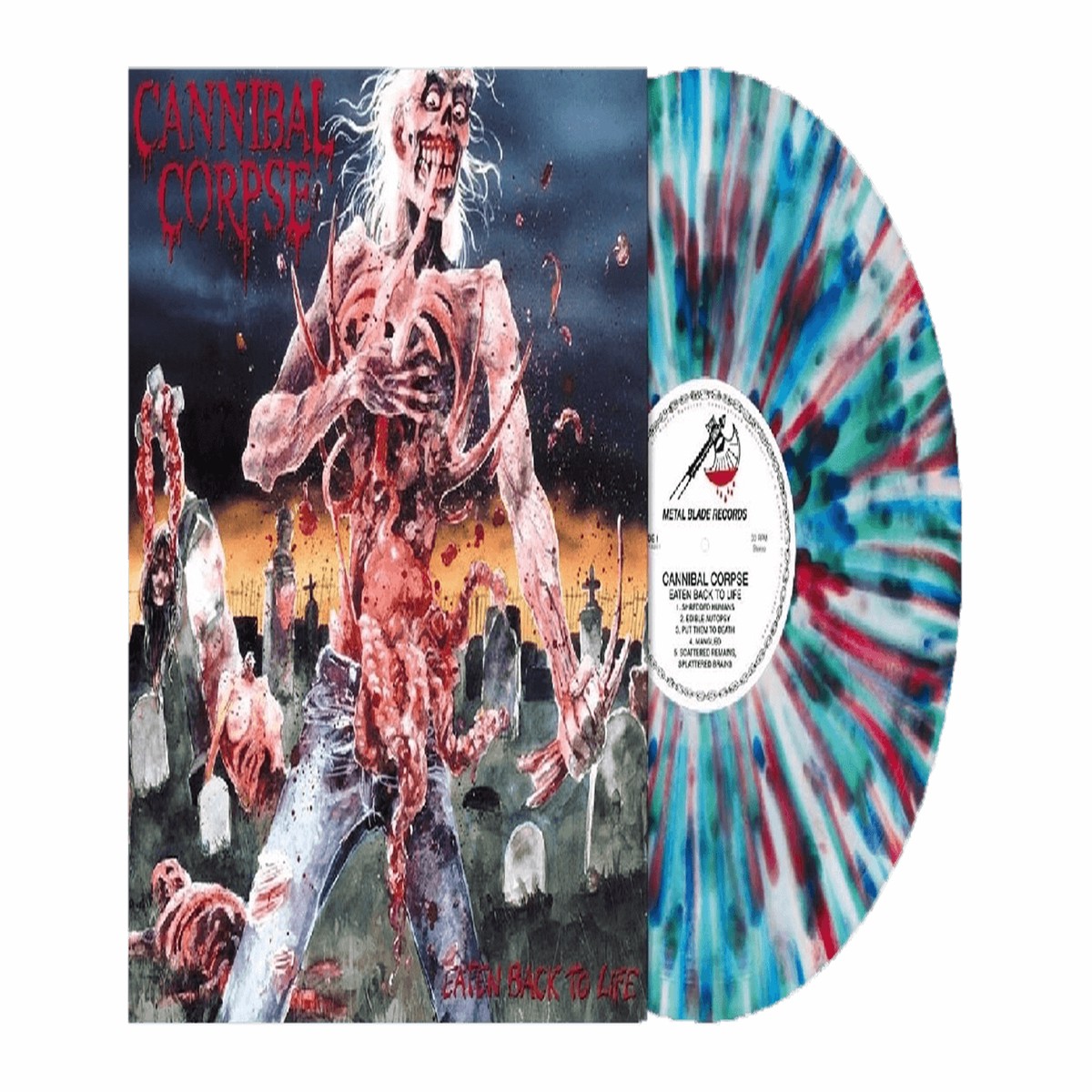 Cannibal Corpse : Eaten Back To Life (Blue, Green & Red Splatter Vinyl)