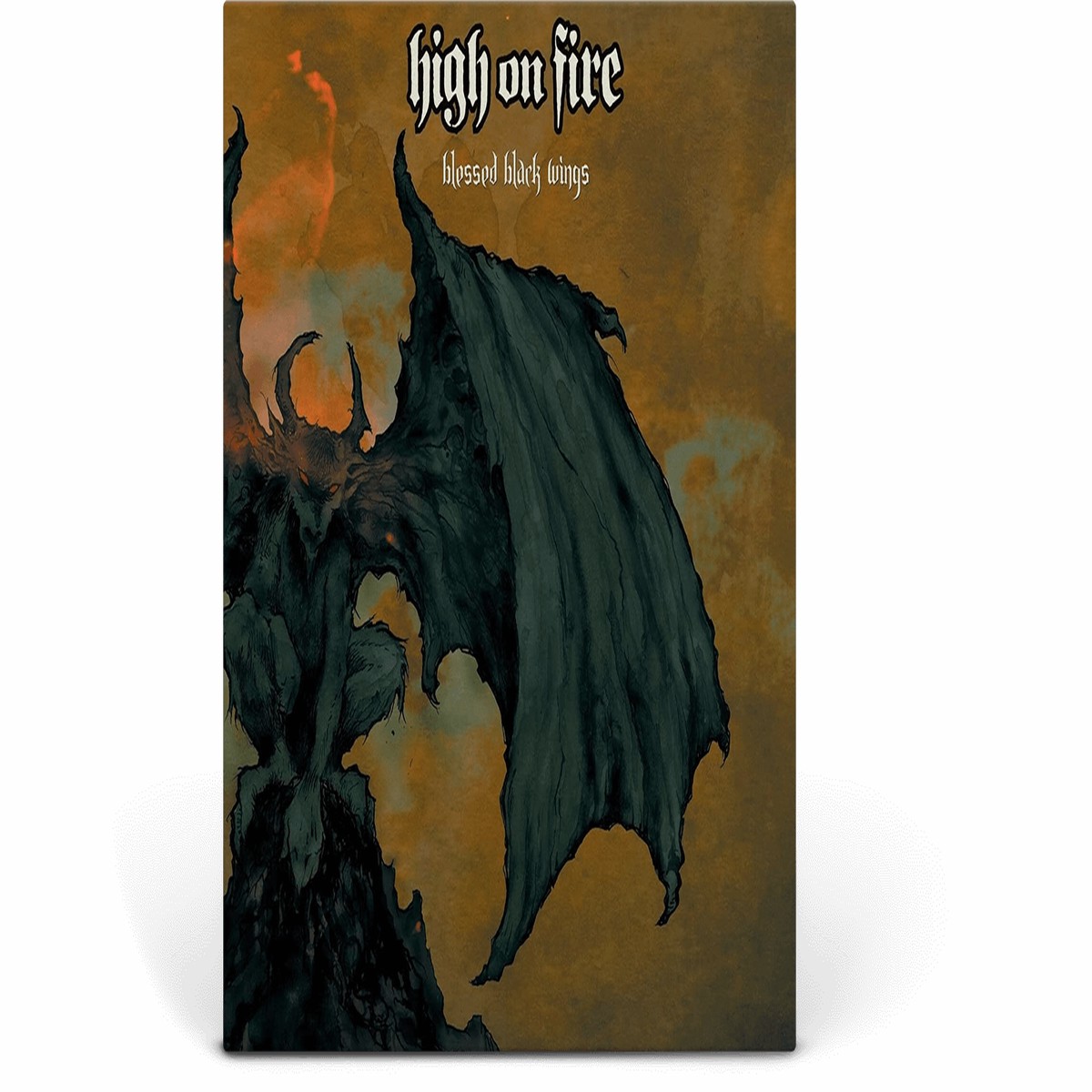 High On Fire : Blessed Black Wings (Aqua Blue & Halloween Orange Galaxy Merge Vinyl )