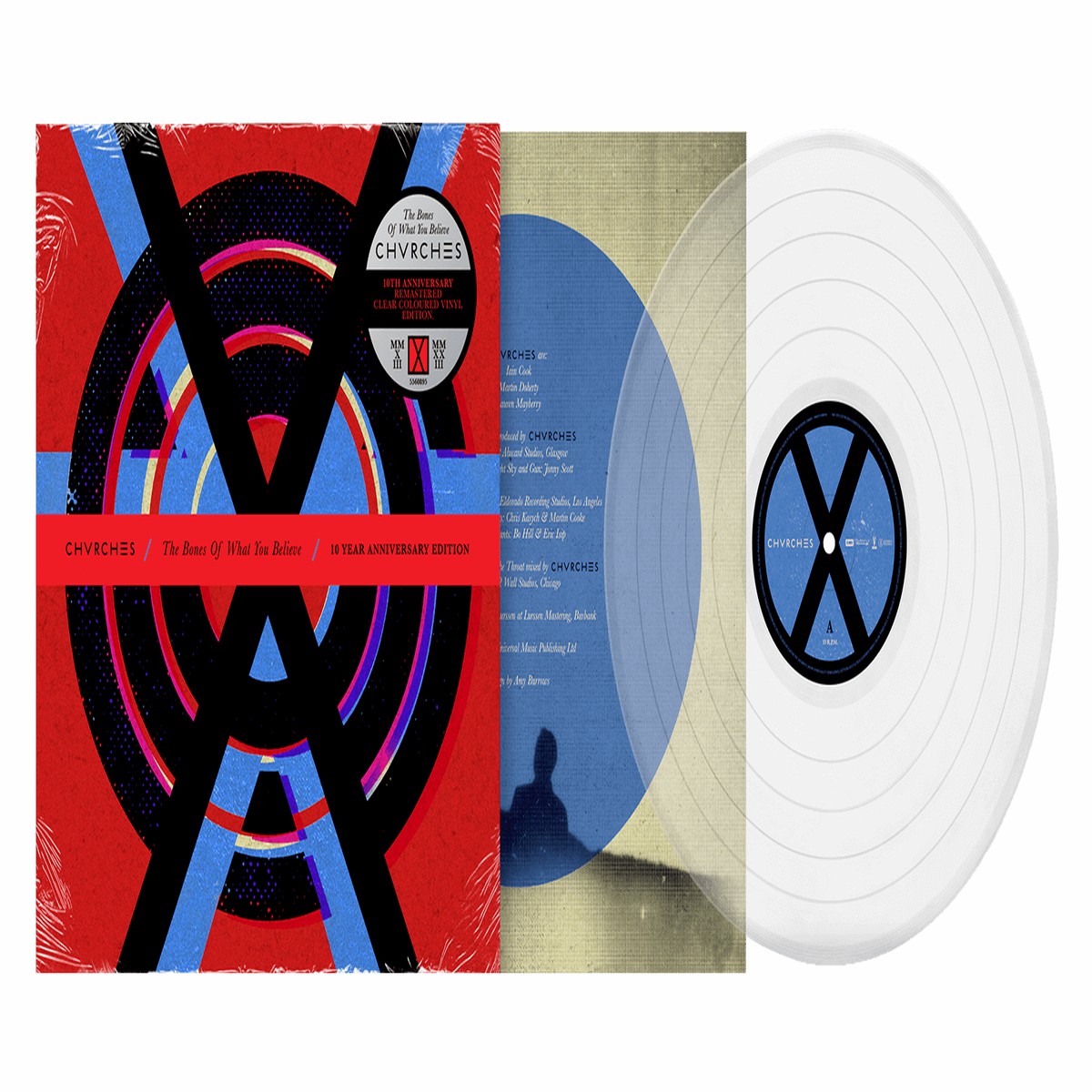 CHVRCHES : The Bones Of What You Believe (10 Year Anniversary Editions) (1LP CRYSTAL CLEAR VINYL + PRINTED INNERS + STICKER)