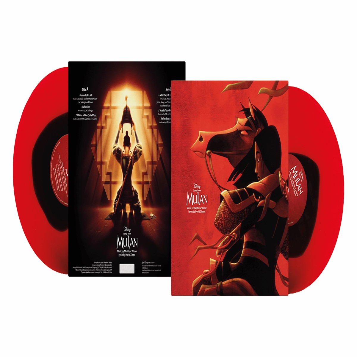 Various Artists : Songs from Mulan (Ruby Red and Obsidian Coloured Vinyl)