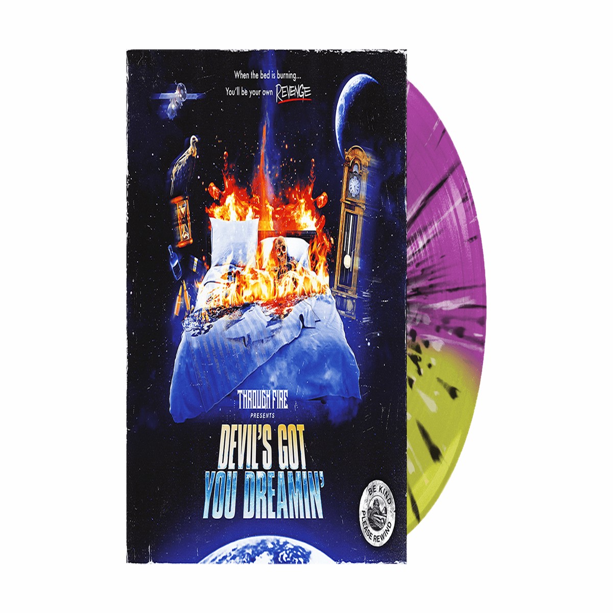 Through Fire : Devils Got You Dreamin (Ltd Yellow + Neon Violet Spilt with Black + White)