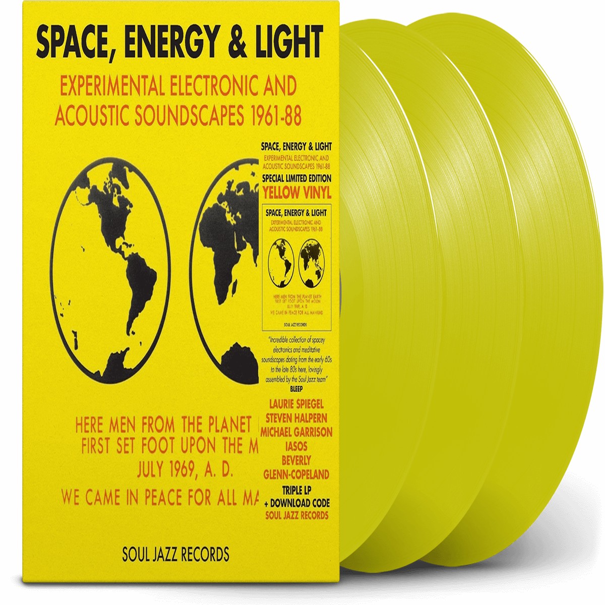 VA / Soul Jazz Records Presents : Space, Energy & Light – Experimental Electronic And Acoustic Soundscapes 1961-88 (Ltd Yellow Vinyl)