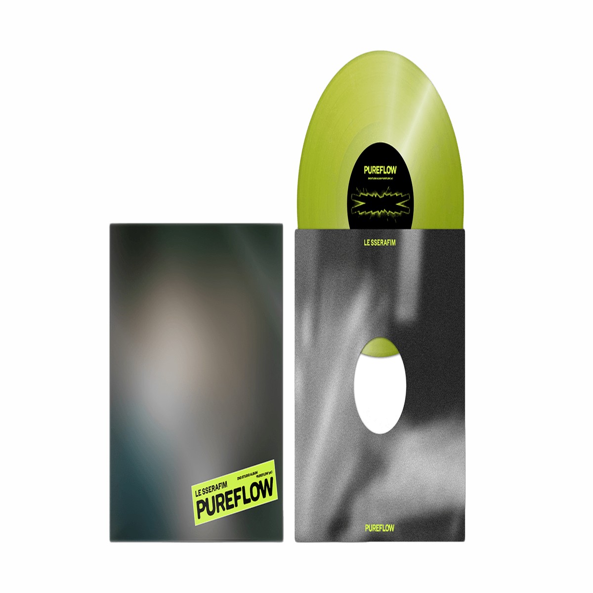 LE SSERAFIM : 2nd Studio Album PUREFLOW pt.1 (Electric Yellow Glitter Ver. Vinyl)