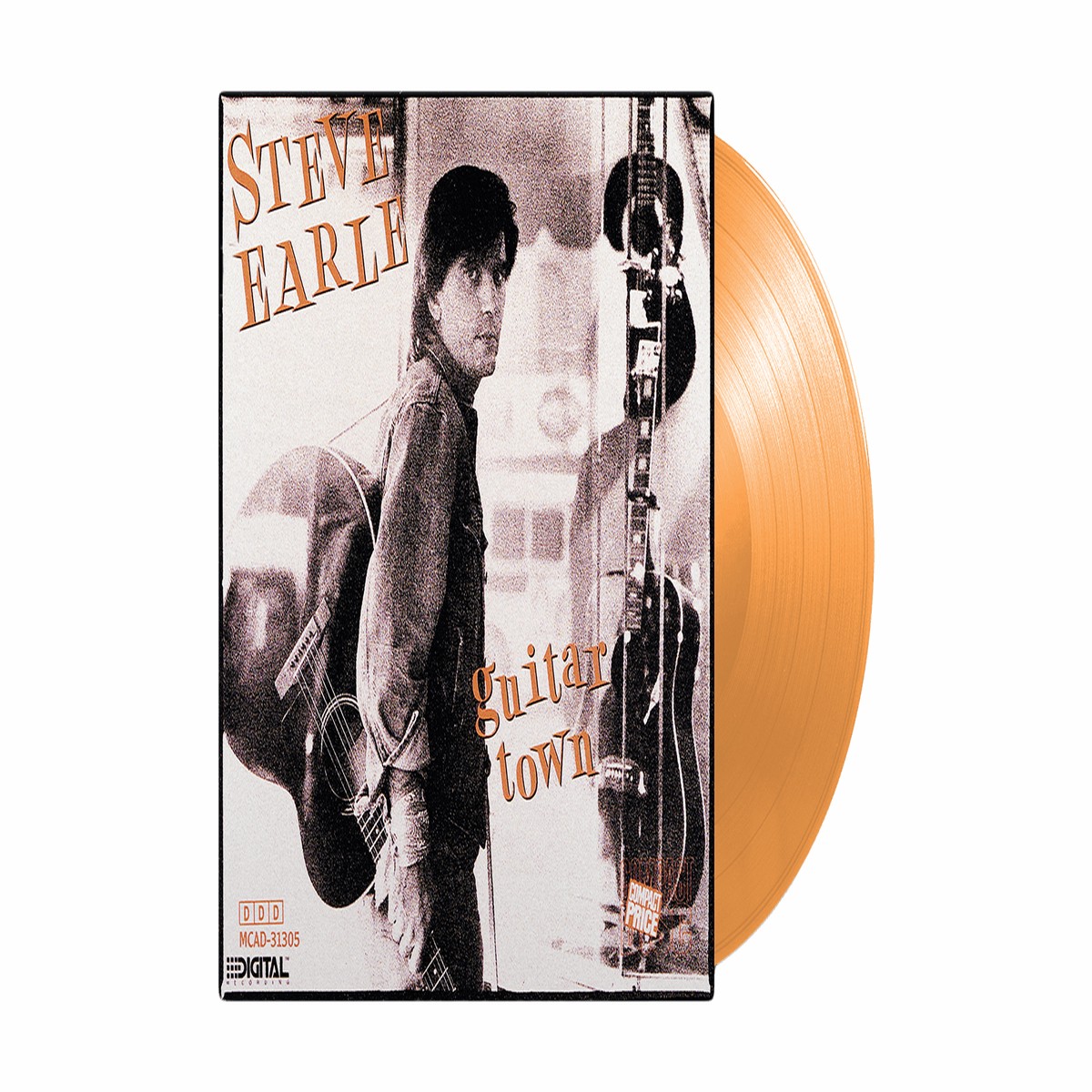 Steve Earle : Guitar Town (Orange Vinyl) (Exclusive to The Record Hub.com)