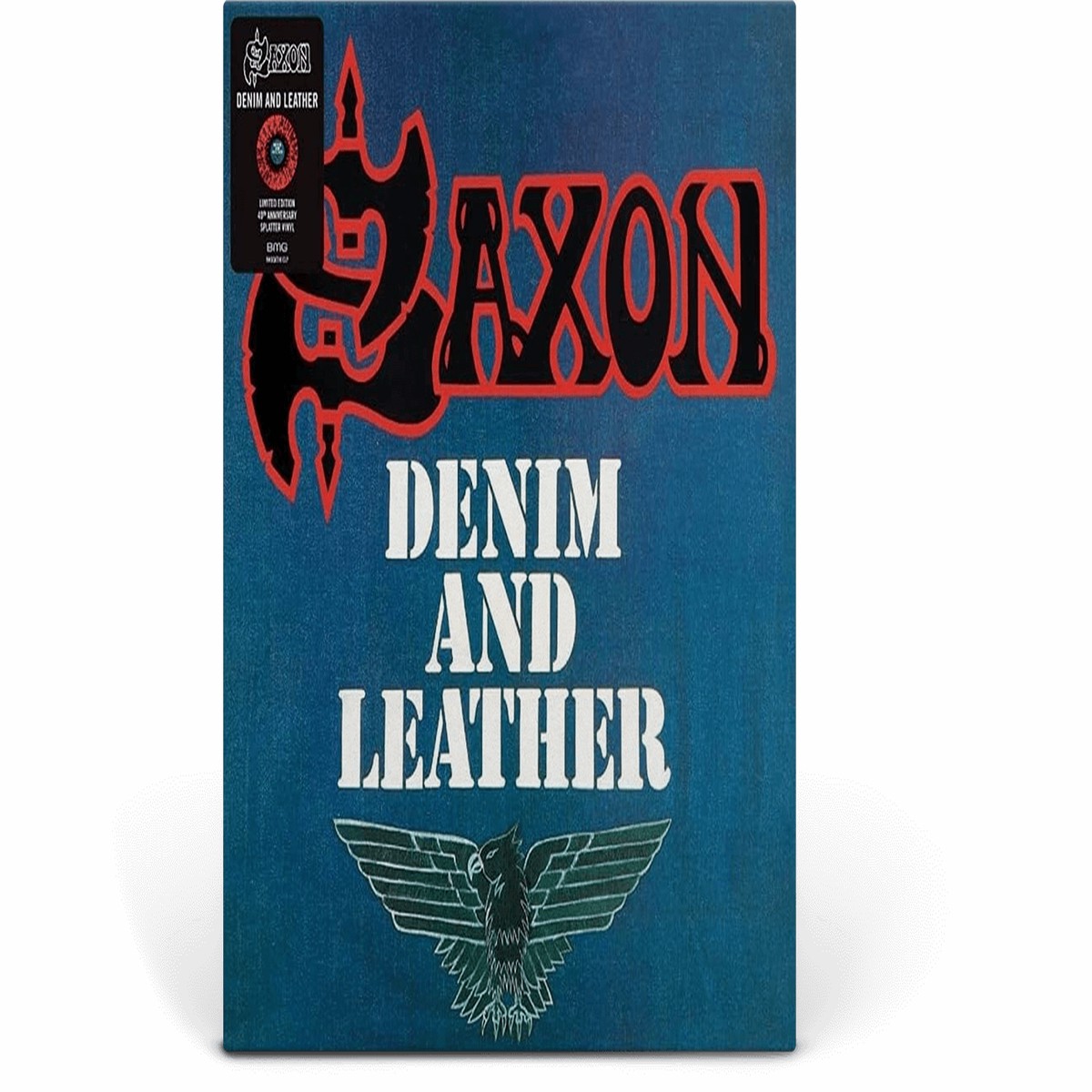 Saxon : Denim & Leather (Red & Black Splatter Vinyl)