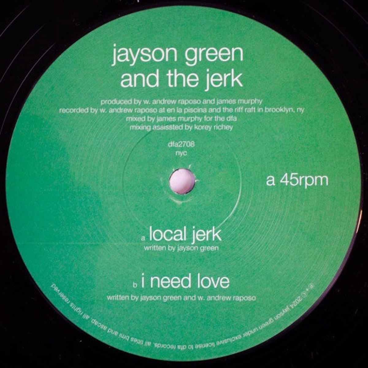 Jayson Green & the Jerk – Local Jerk / I Need Love – 12″ Vinyl