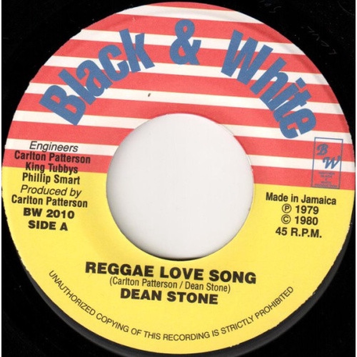 Dean Stone / King Tubby – Reggae Love Song / Stone Wall Skank – 7″ Vinyl