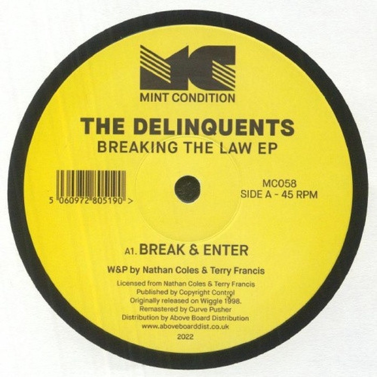 The Delinquents – Breaking The Law Ep – 12″ Vinyl