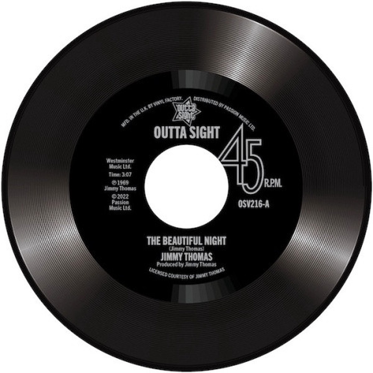 Jimmy Thomas – The Beautiful Night – 7″ Vinyl