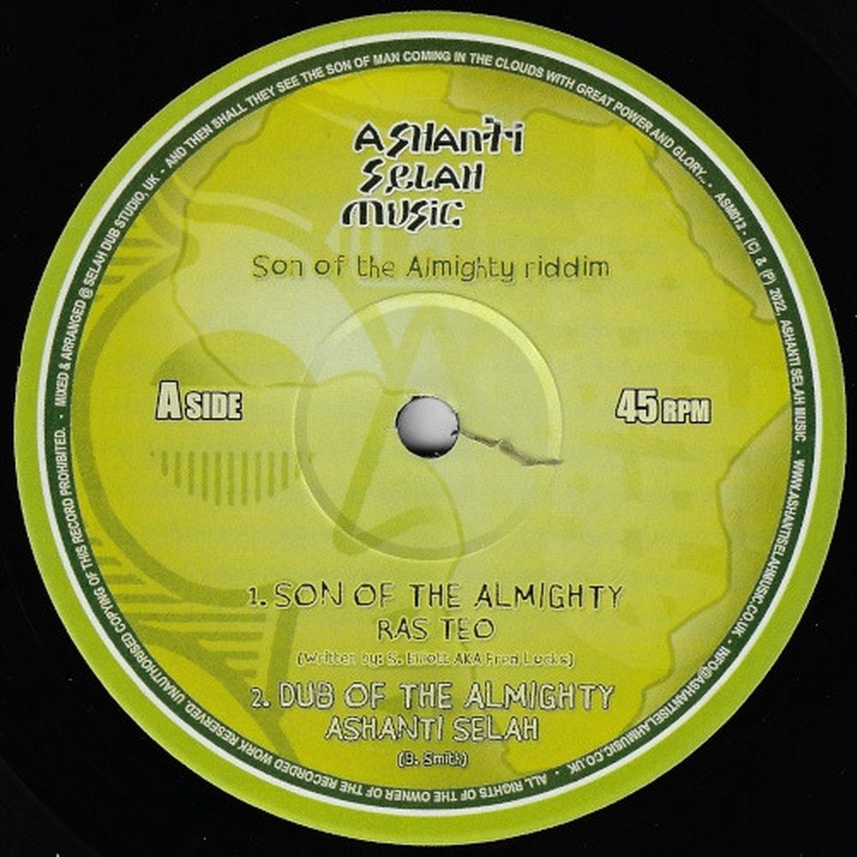 Ras Teo / Fred Locks / Ashanti Selah – Son Of The Almighty – 10″ Vinyl