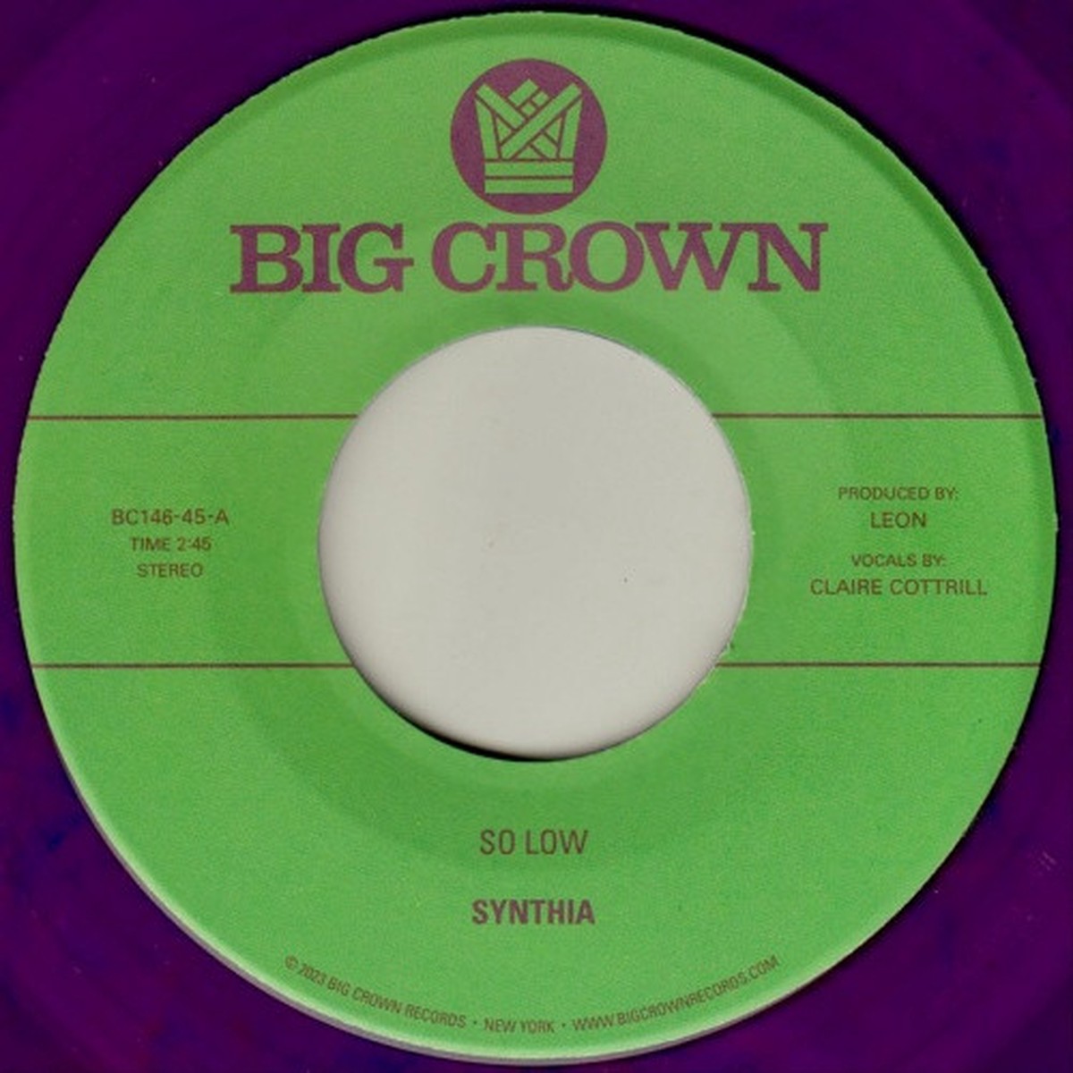 Synthia – So Low – 7″ Vinyl