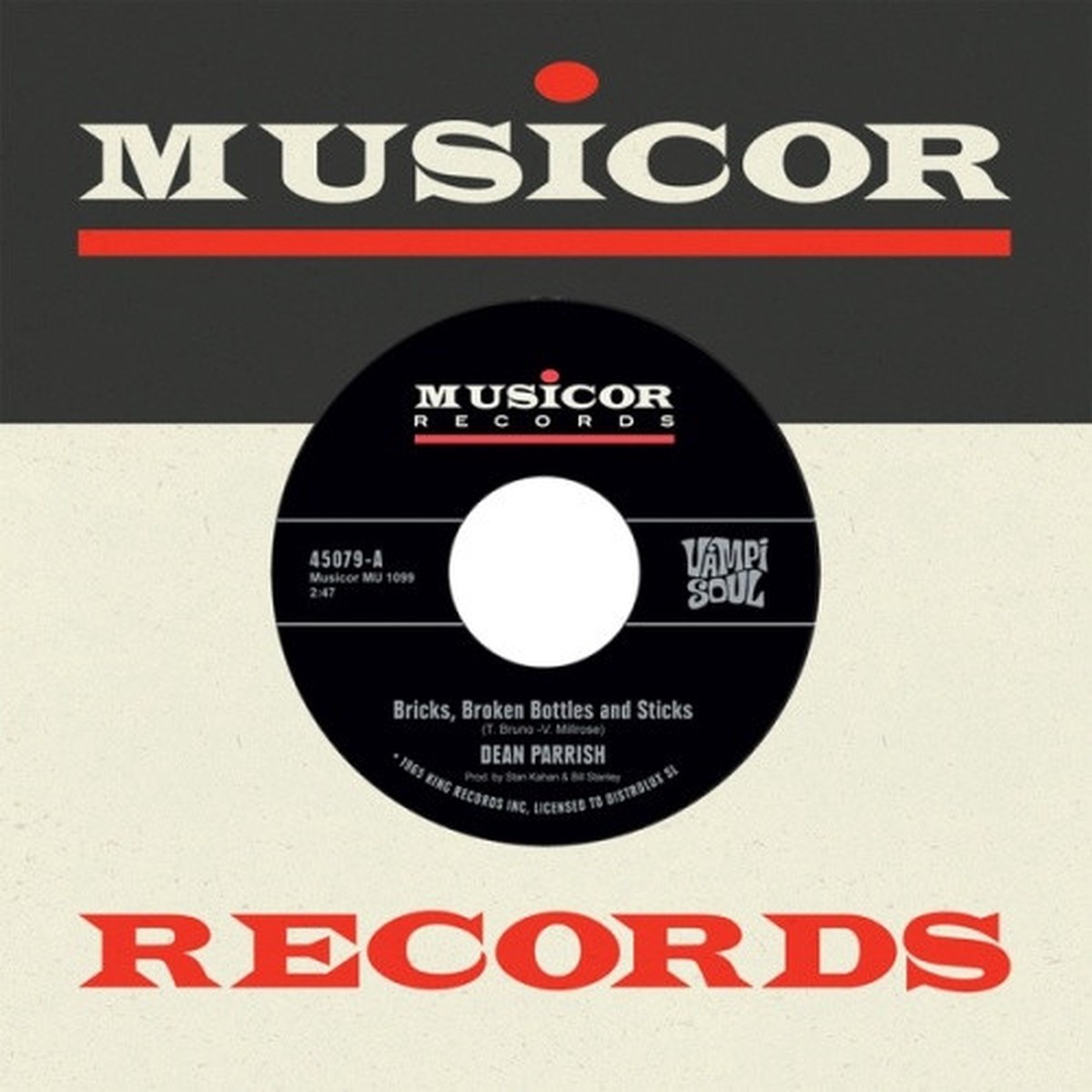 Dean Parrish / Porgy & The Monarchs – Bricks, Broken Bottles and Sticks – 7″ Vinyl