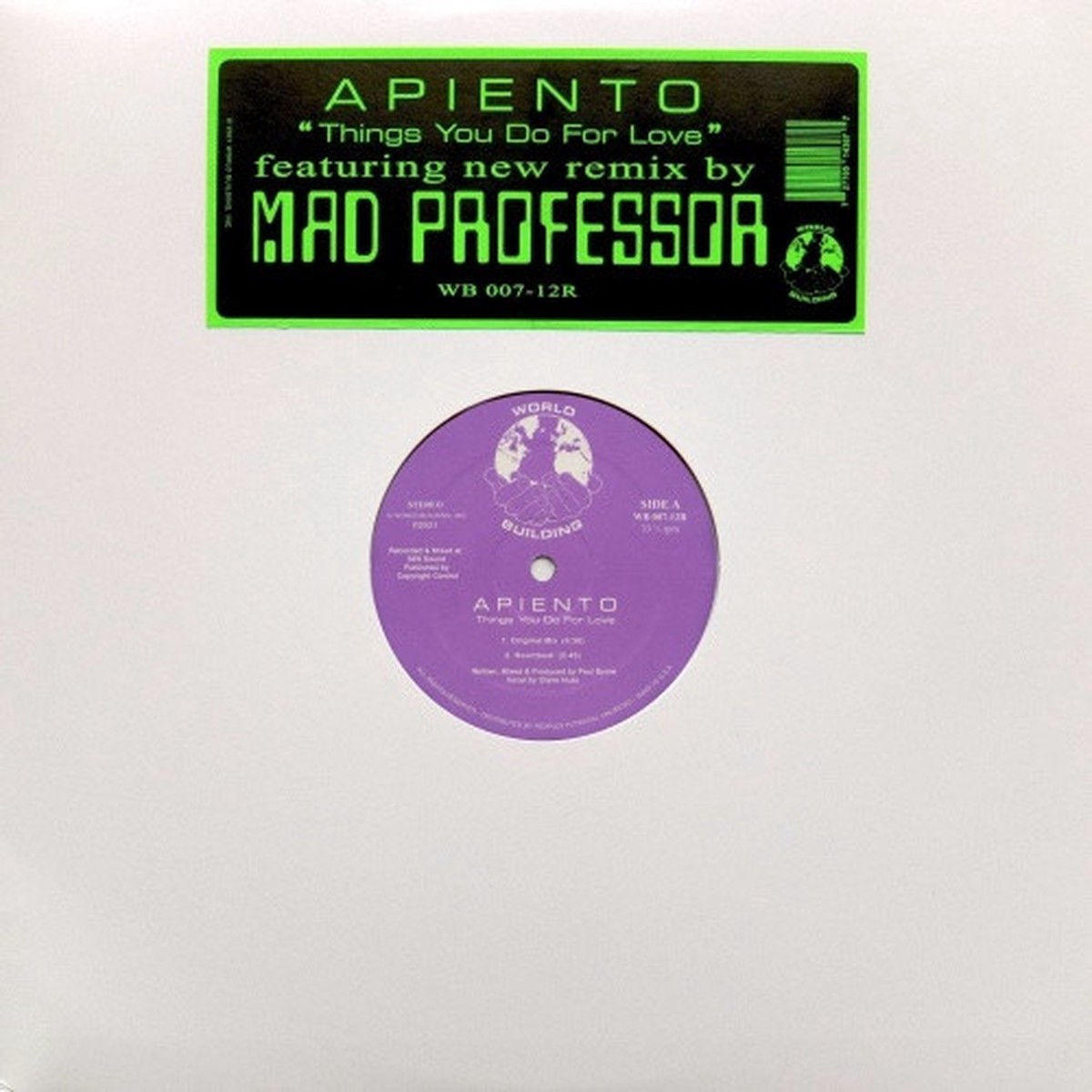 Apiento – Things You Do For Love – 12″ Vinyl