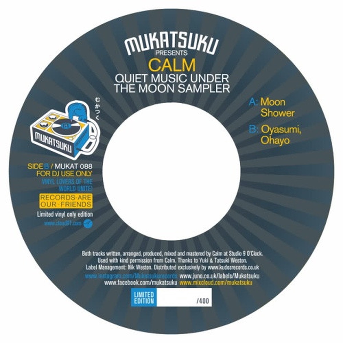 Calm – Quiet Music Under The Moon Sampler – 7″ Vinyl