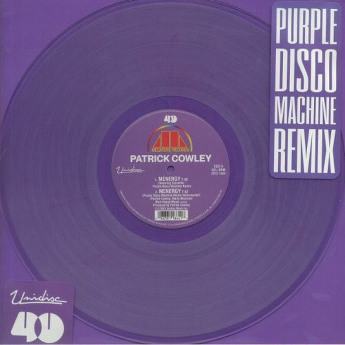 Patrick Cowley – Menergy (Purple Disco Machine Remix) – 12″ Colored Vinyl