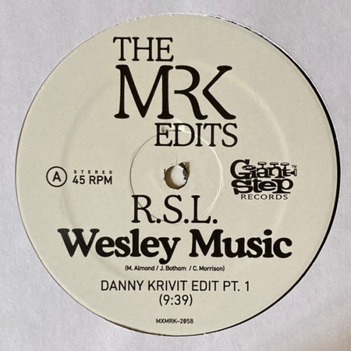RSL – Wesley Music (Danny Krivit Edits) – 12″ Vinyl