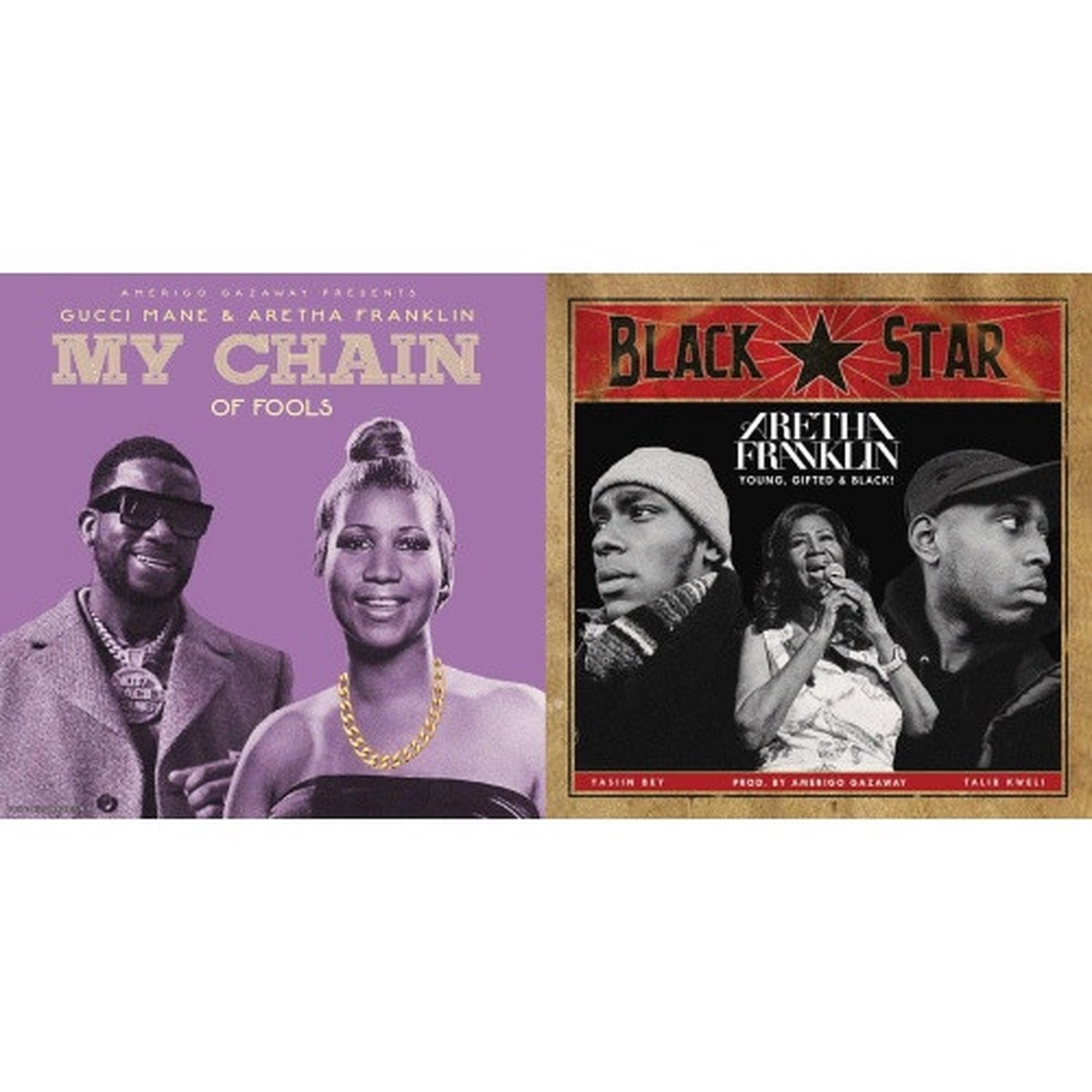 Aretha Franklin / Black Star / Gucci Mane – Young, Gifted & Black / My Chain Of Fools – 7″ Vinyl