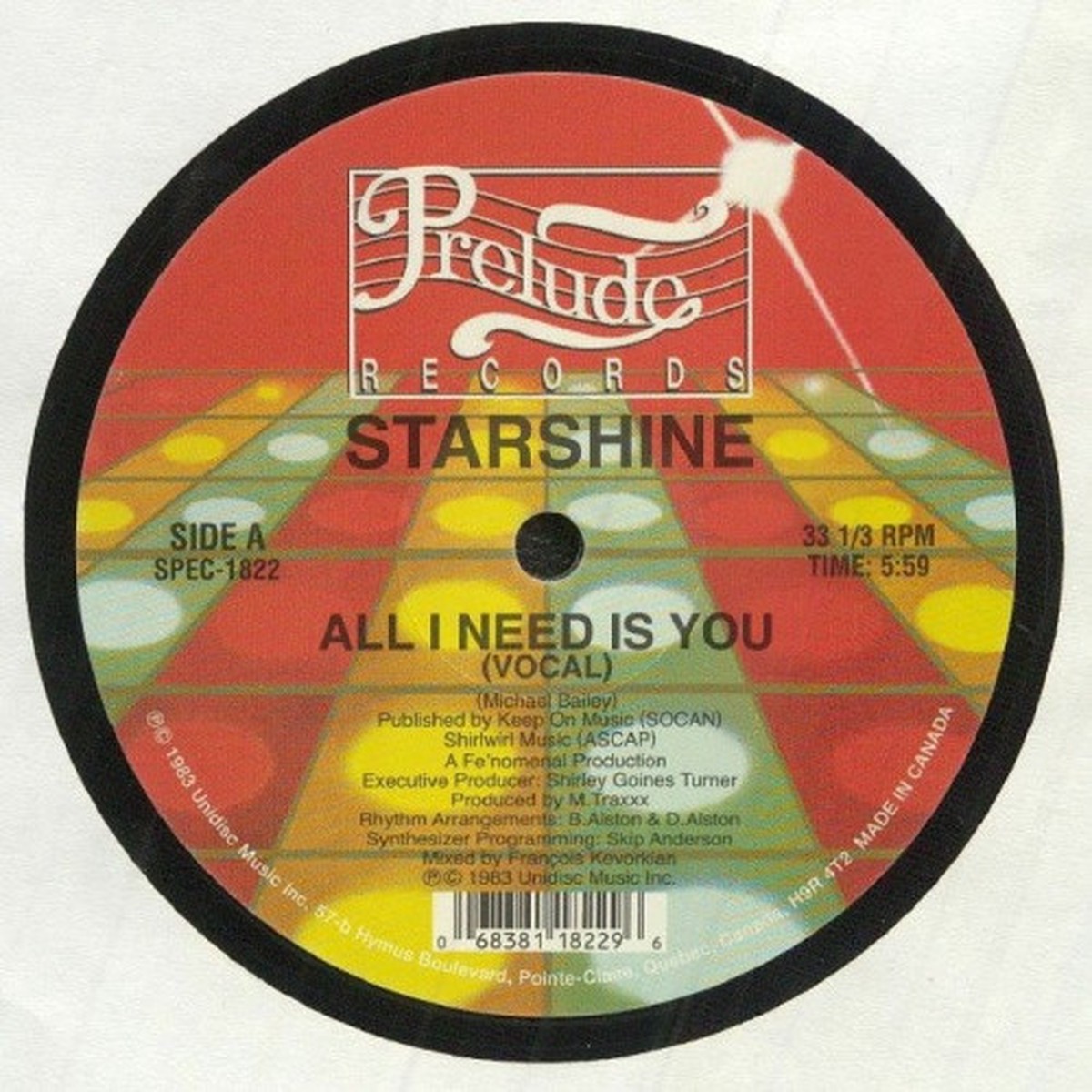 Starshine – All I Need Is You – 12″ Vinyl