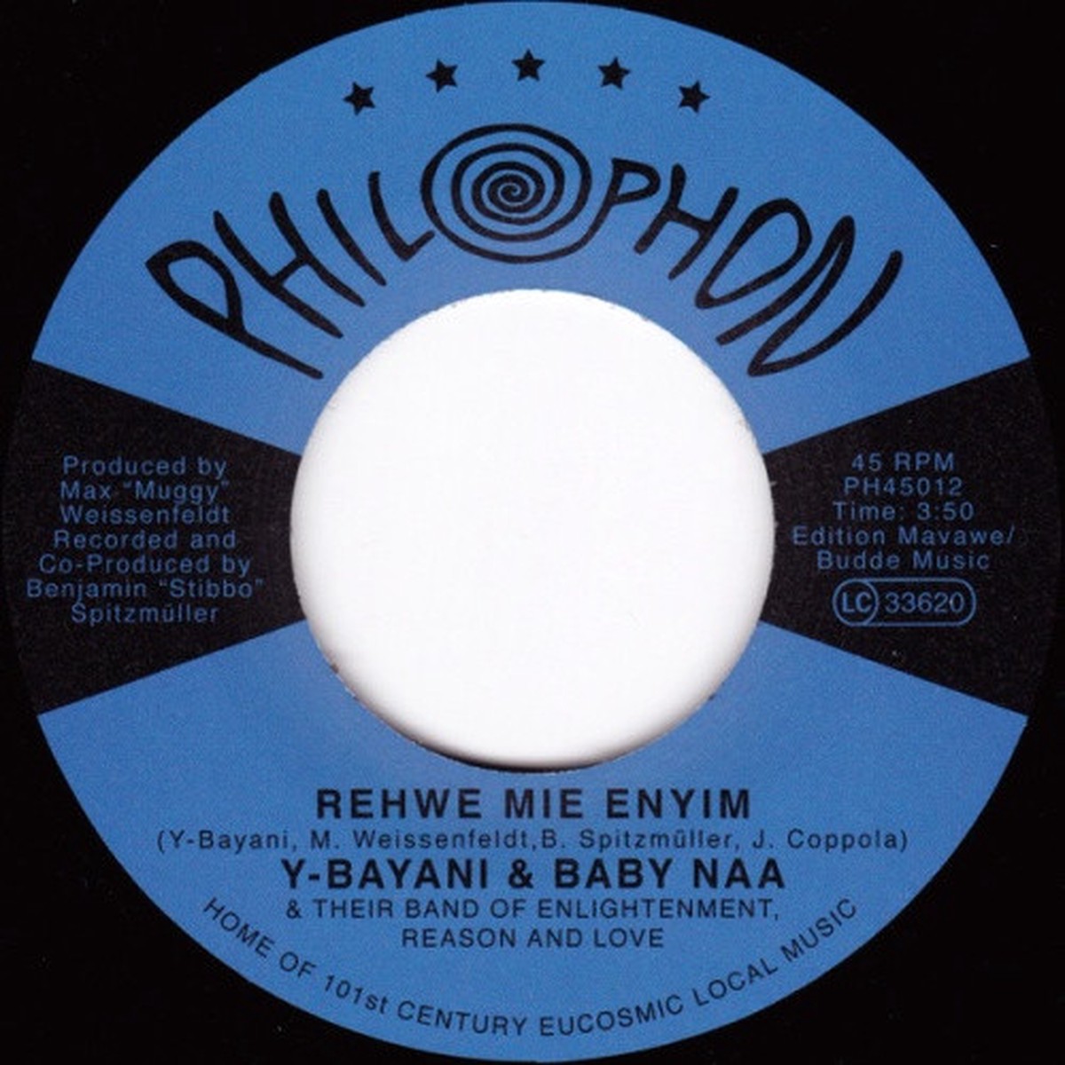 Y-Bayani & Baby Naa & Their Band Of Enlightenment, Reason And Love – Rehwe Mie Enyim – 7″ Vinyl