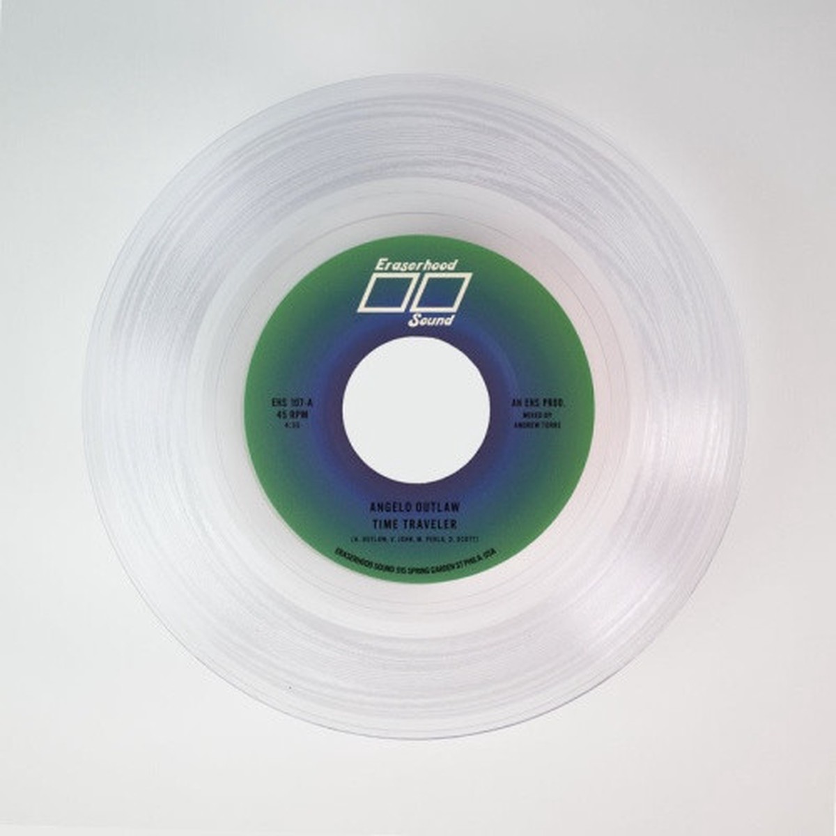 Angelo Outlaw – Time Traveller – 7″ Clear Vinyl
