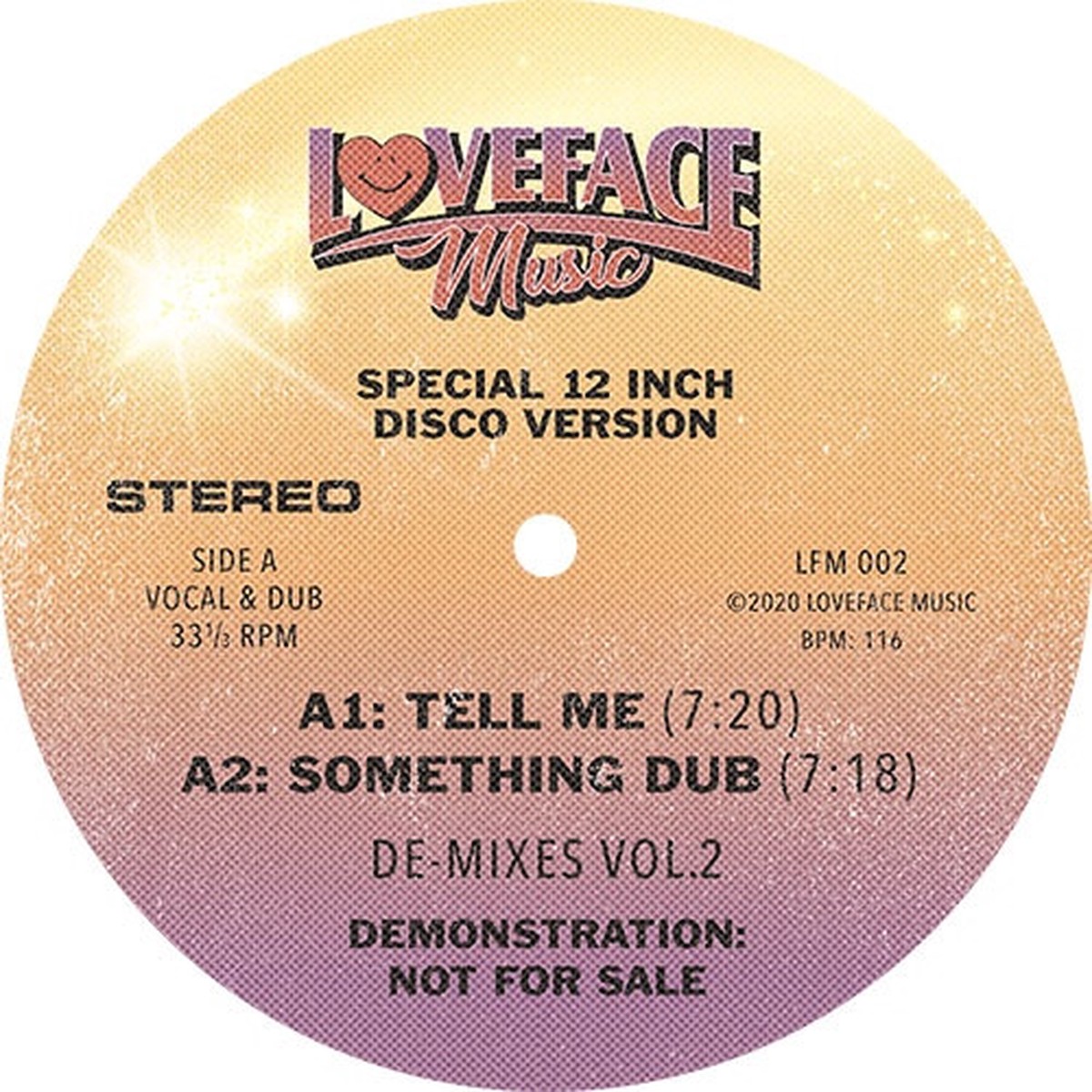 Loveface – De-Mixes Vol. 2 – 12″ Vinyl