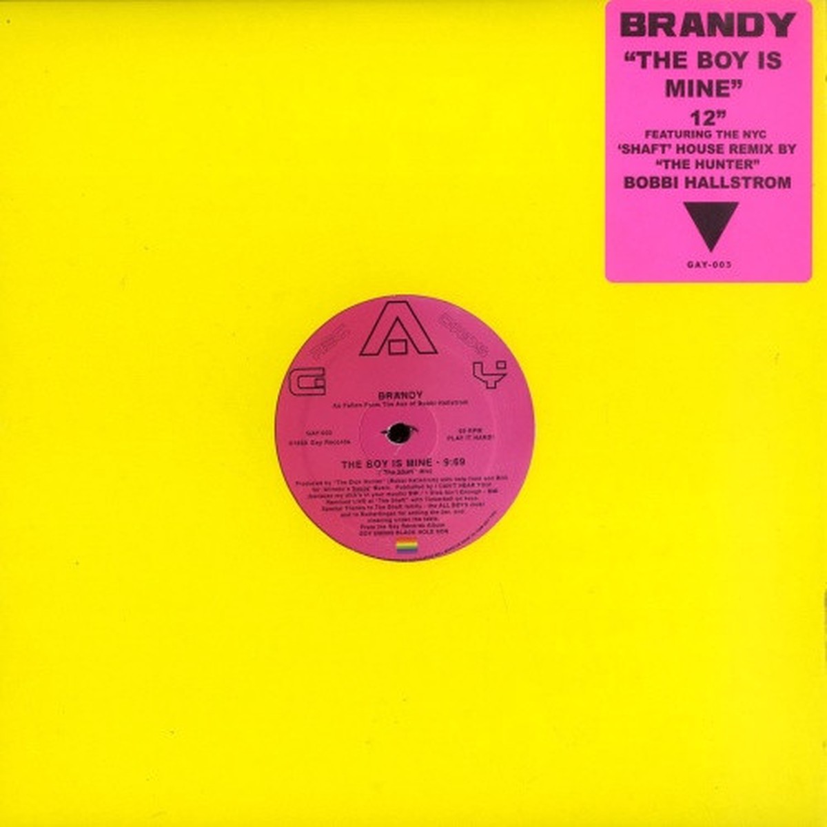 Brandy – The Boy Is Mine (Bobbi Hallstrom “Shaft” Remix) – 12″ Vinyl