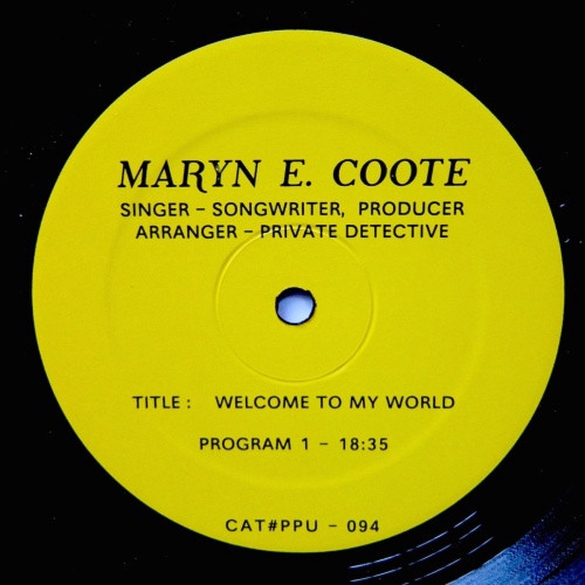 Maryn E. Coote – Welcome To My World – LP Vinyl
