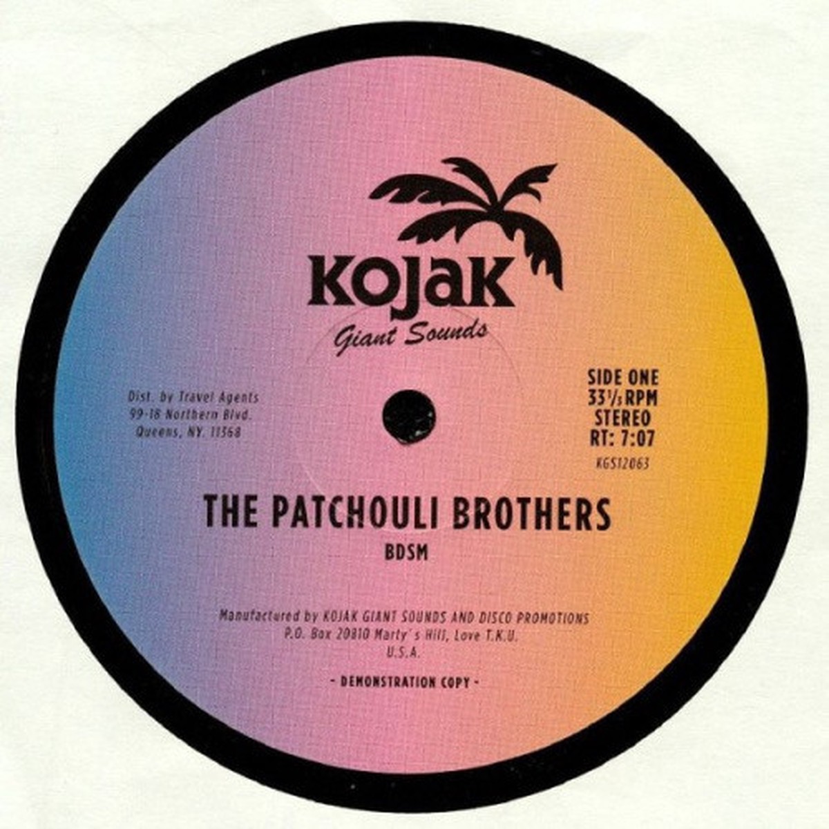 The Patchouli Brothers – BDSM / Get A Chance – 12″ Vinyl