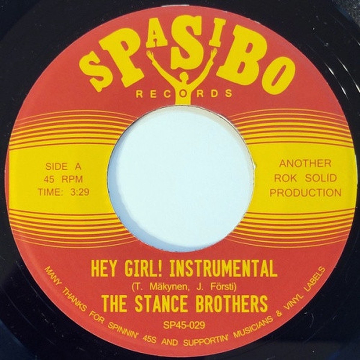 The Stance Brothers – Hey Girl! / I’ll Find You (Instrumentals) – 7″ Vinyl