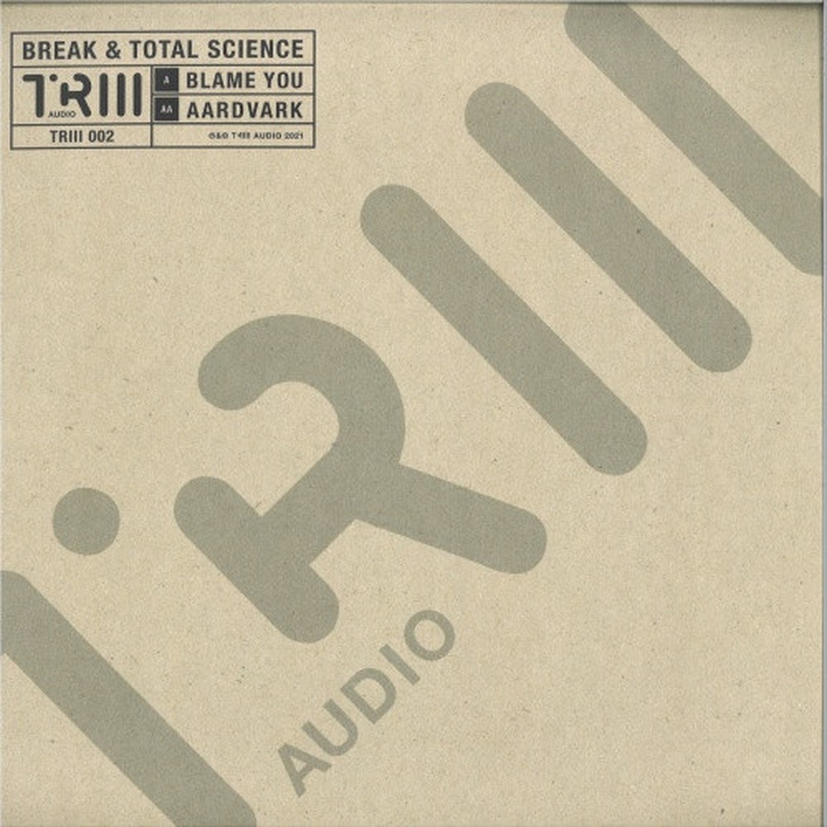 Break & Total Science – Blame You / Aardvark – 12″ Vinyl