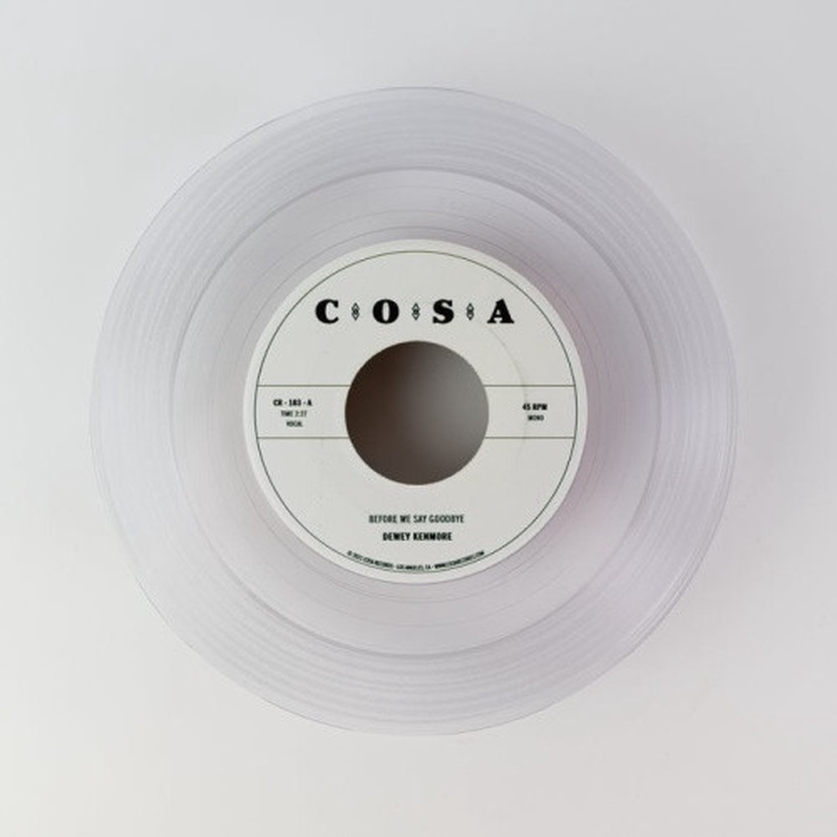 Dewey Kenmore – Before We Say Goodbye – 7″ Clear Vinyl