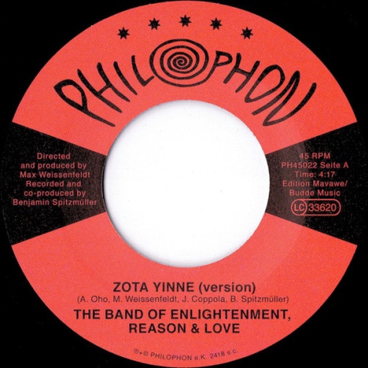 The Band Of Enlightenment, Reason And Love – Zota Yinne (Version) – 7″ Vinyl