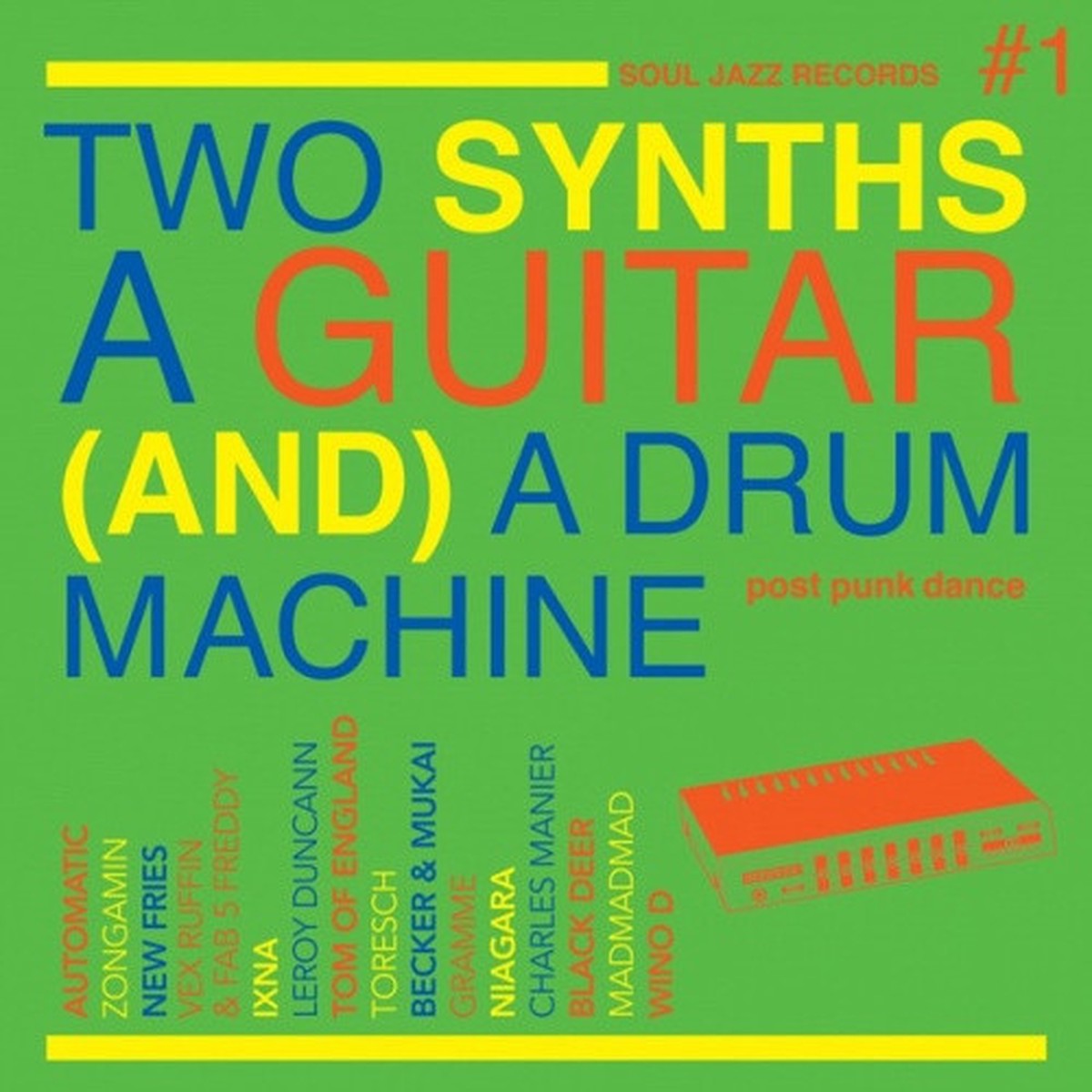 Various Artists – Two Synths A Guitar (And) A Drum Machine #1 – 2x LP Colored Vinyl