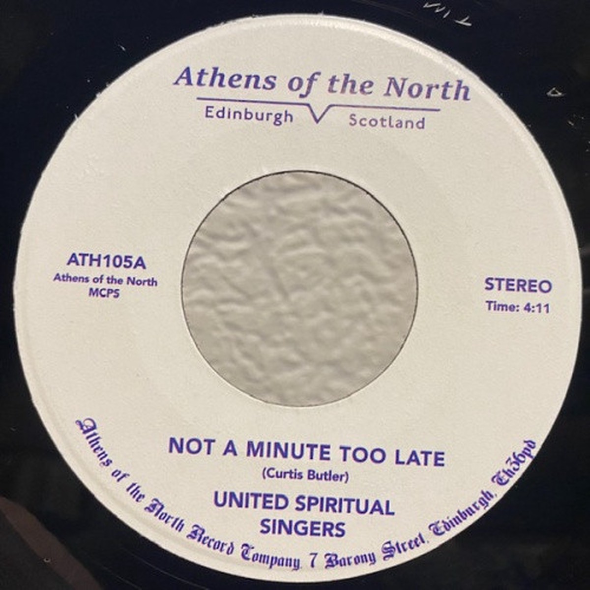 United Spiritual Singers – Not A Minute Too Late – 7″ Vinyl