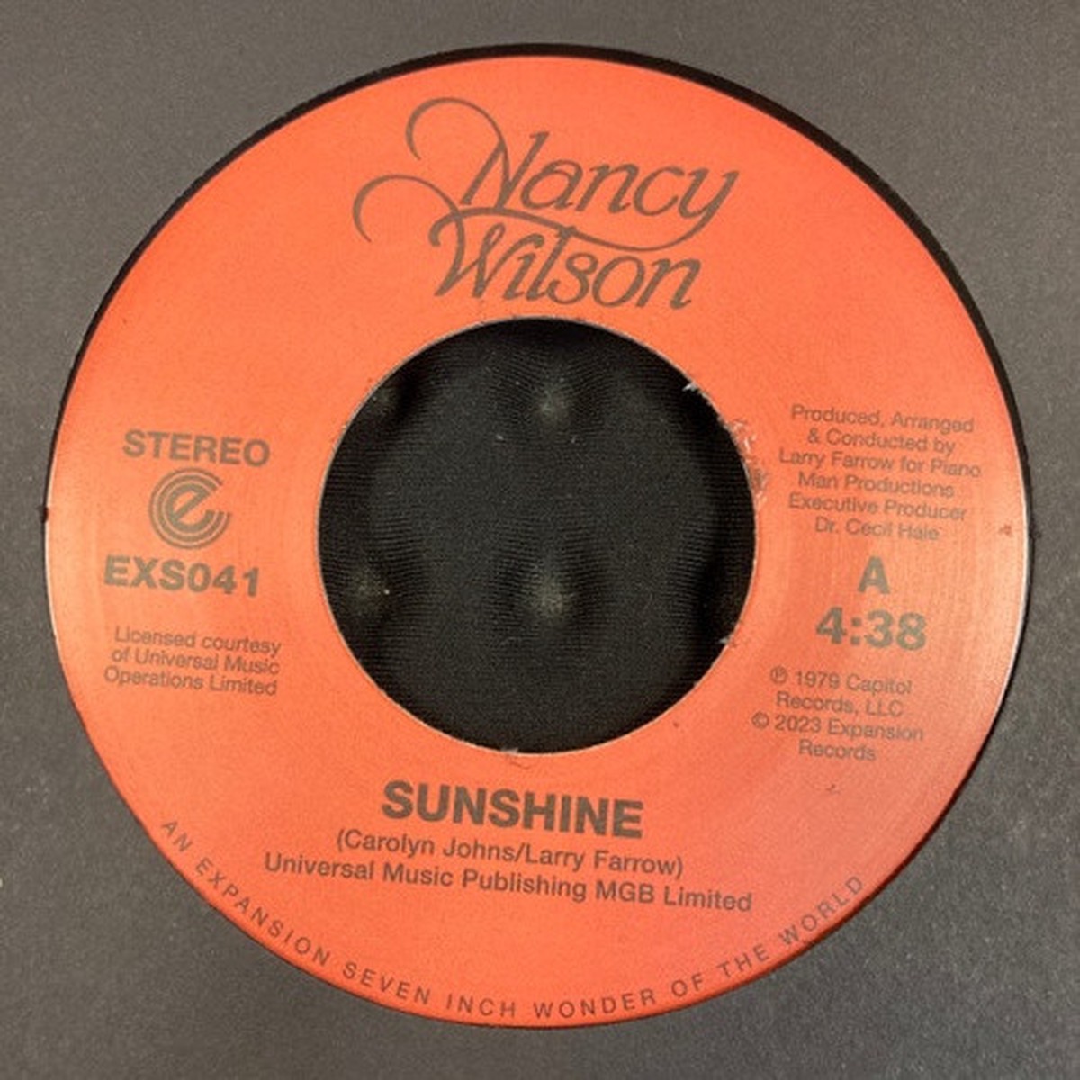 Nancy Wilson – Sunshine / The End Of Our Love – 7″ Vinyl
