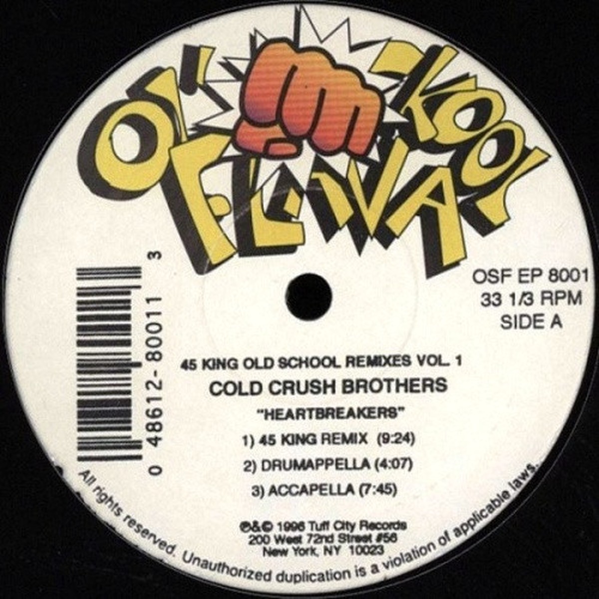 Cold Crush Brothers – 45 King Old School Remixes Vol. 1 – 12″ Vinyl