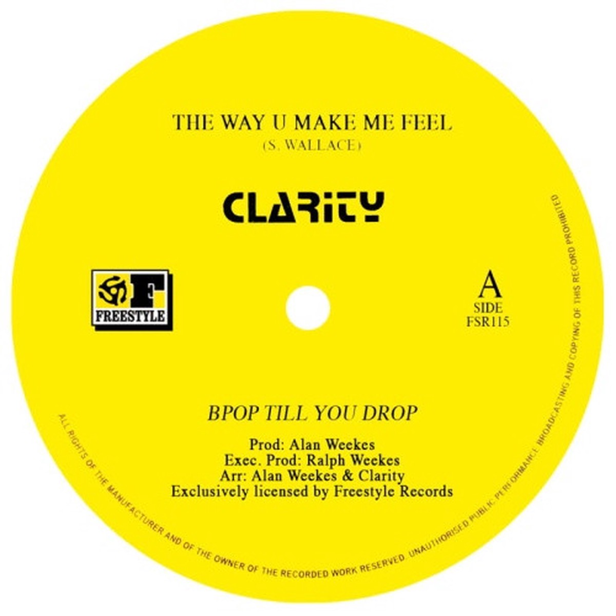 Clarity – The Way U Make Me Feel – 12″ Vinyl