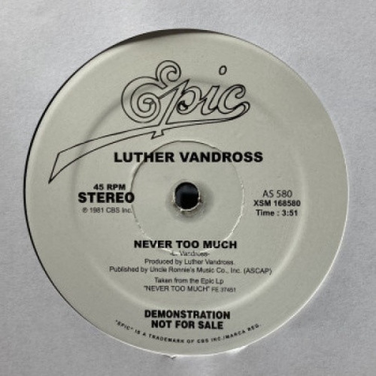 Luther Vandross – Never Too Much / Don’t You Know That? – 12″ Vinyl