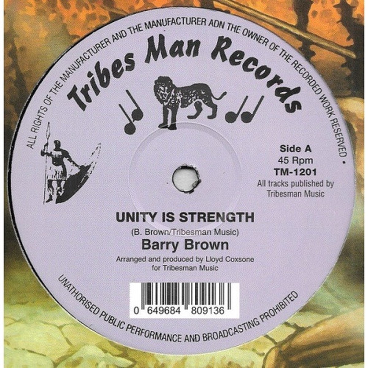 Barry Brown / Drumie Benji – Unity Is Strength / Higher Region – 12″ Vinyl