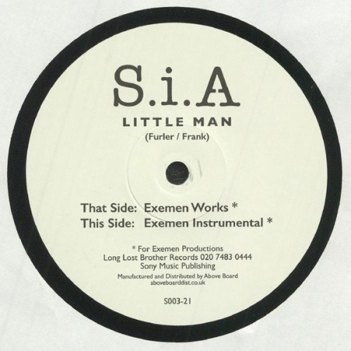 Sia – Little Man (Exemen Works) – 12″ Vinyl