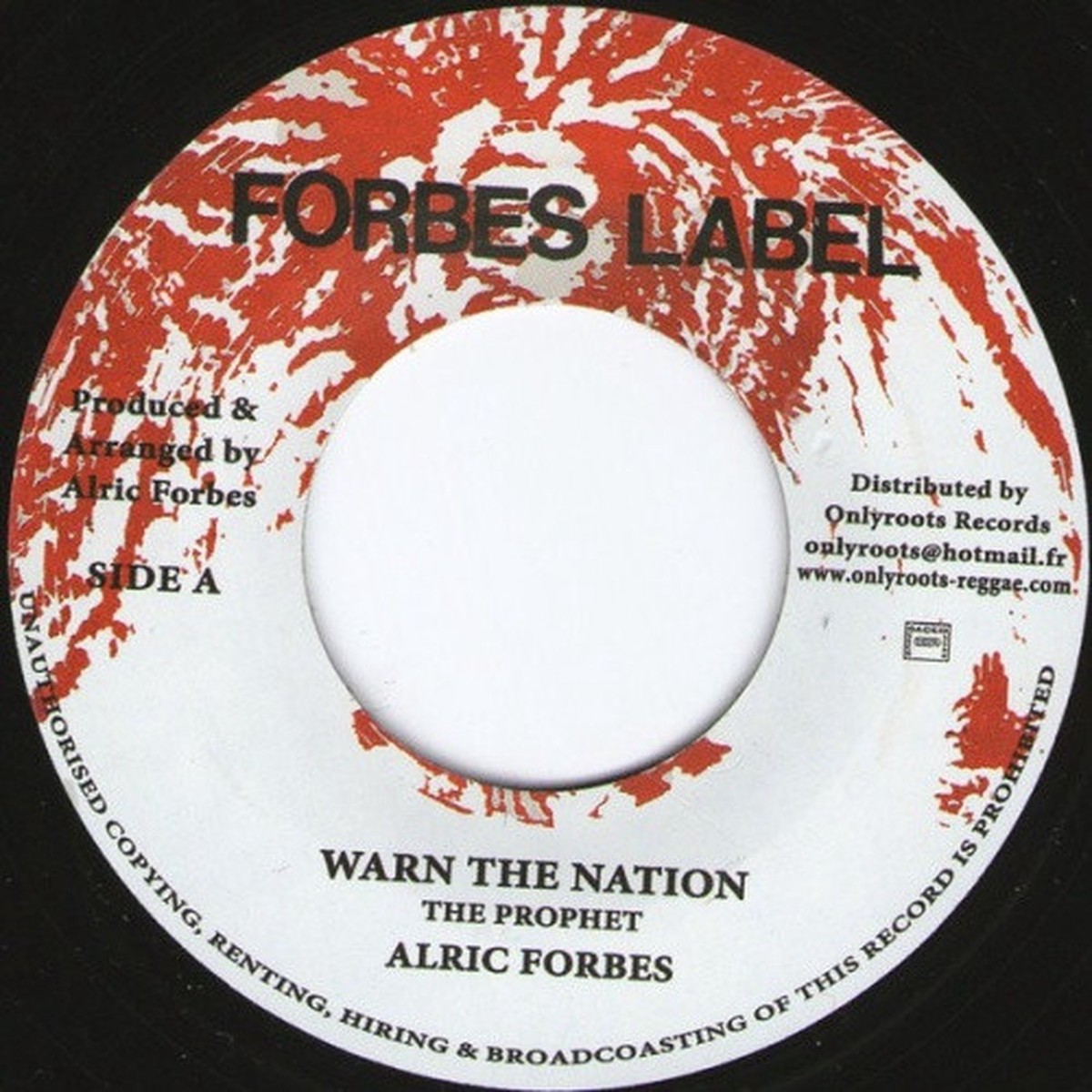 Alric Forbes – Warn The Nation – 7″ Vinyl