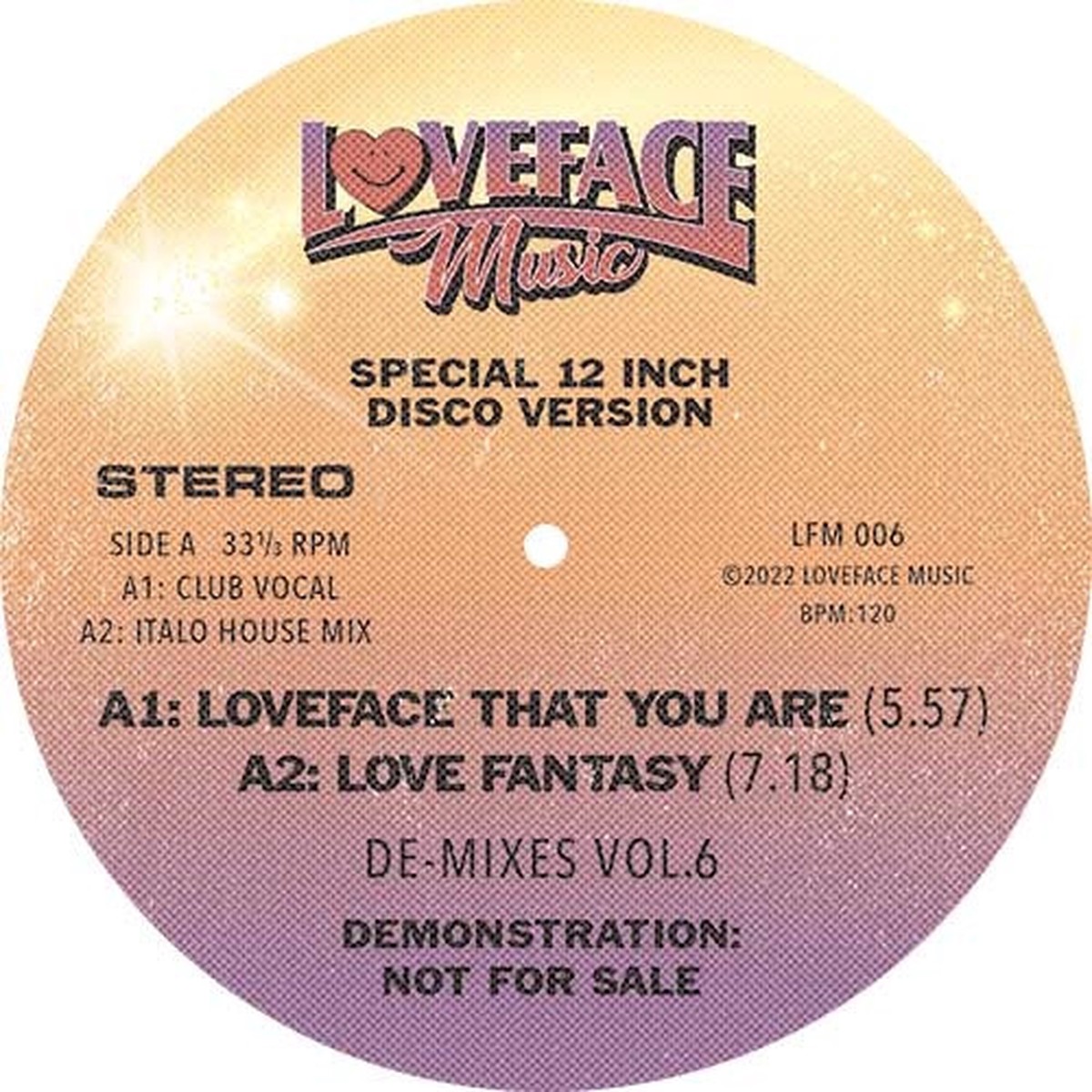 Loveface – De-Mixes Vol. 6 – 12″ Vinyl