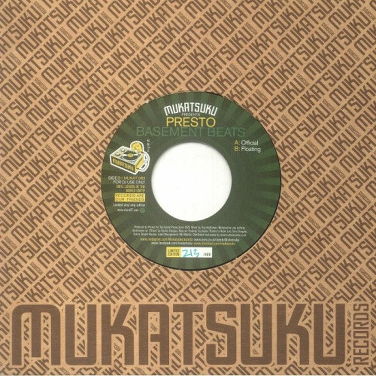 Presto – Basement Beats – 7″ Vinyl