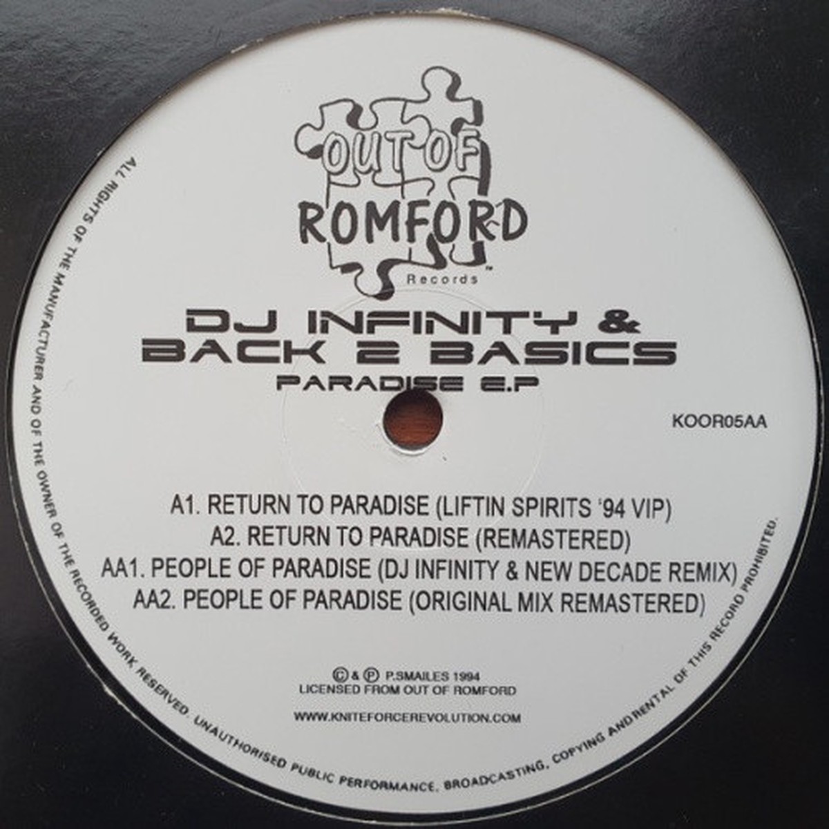 DJ Infinity & Back 2 Basics – Paradise Ep – 12″ Vinyl